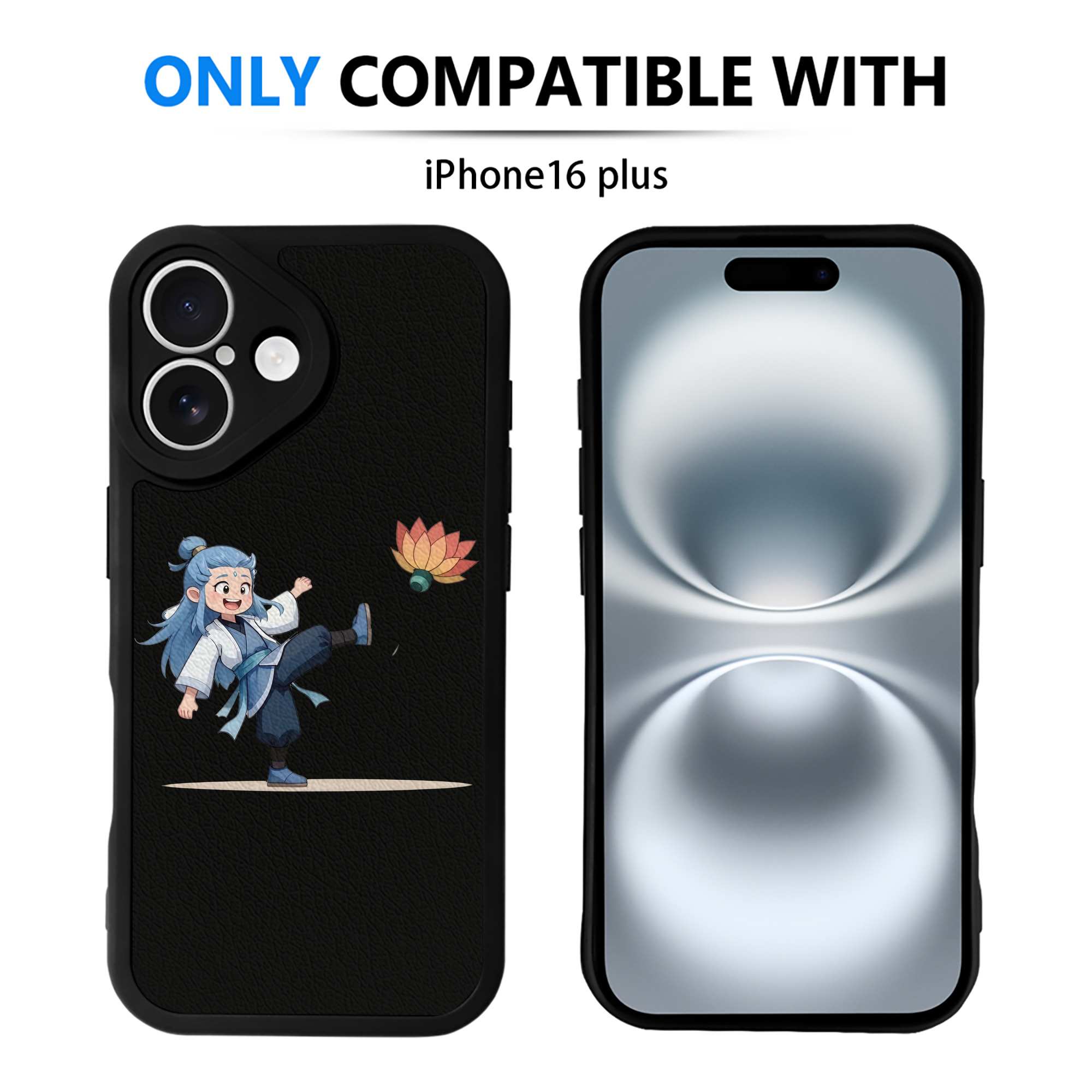（画像用） Ne Zha 2 ナタ 魔童の大暴れ 【iPhone 16シリーズ対応】シリコンスマホケース（レザー調） 材質：シリコン